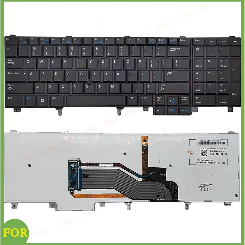 

Клавиатура BDBH E6520 E5520 M4800 M6800 E5530 E6530 E6540 M6700 для ноутбуков Dell Latitude с подсветкой