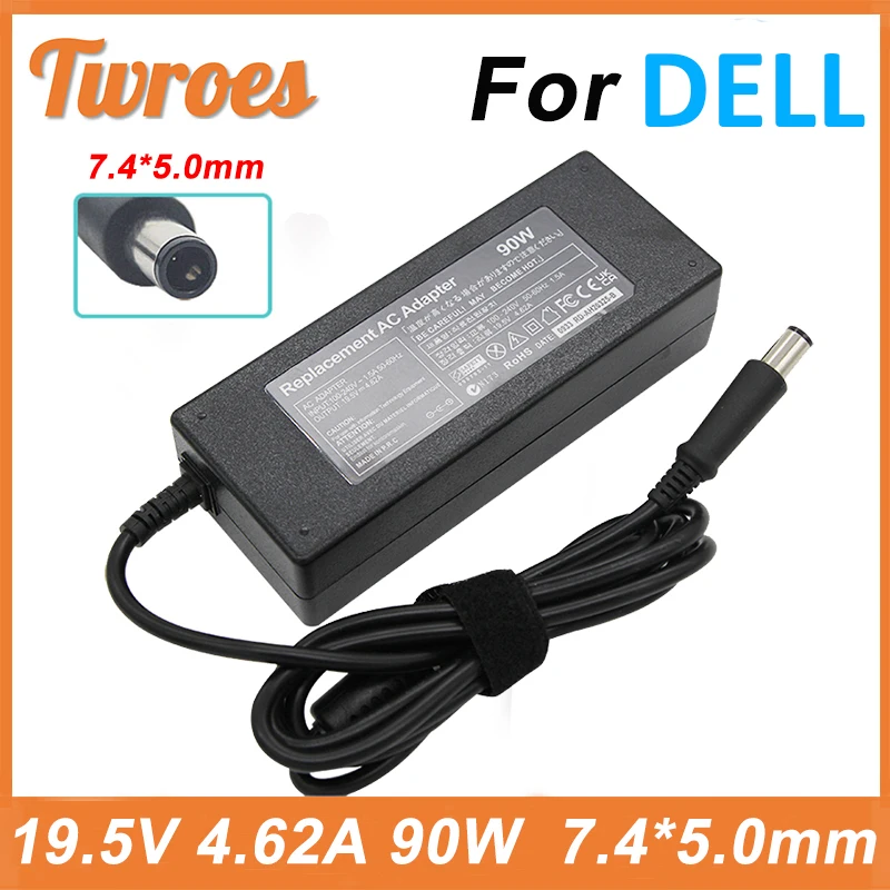 

19.5V 4.62A 90W For DELL Laptop AC Adapter DC Charger E4300 E4310 E5400 E5410 E5420 E5500 1420 1501 1521 1525 D400 Inspiron 14R