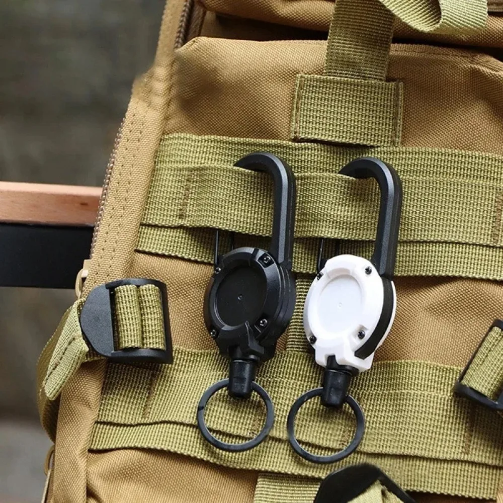 1Pc Wire Rope Sporty Retractable Key Chain Easy-To-Pull Buckle Anti-Lost High Rebound Anti-theft Metal Easy-To-Pull Buckle