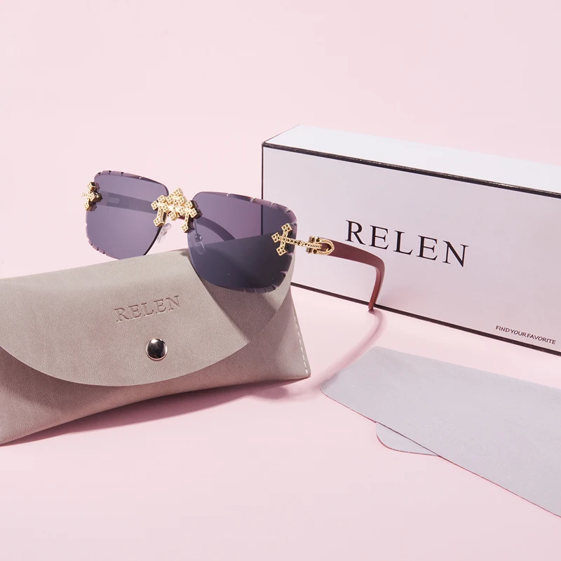 Relen 1 قطعة تصميم العلامة التجارية الجديدة للمرأة بدون إطار مرصع بالألماس معدن فاخر السماء المرصعة بالنجوم العصرية نمط الشارع هدية الزخرفية مع