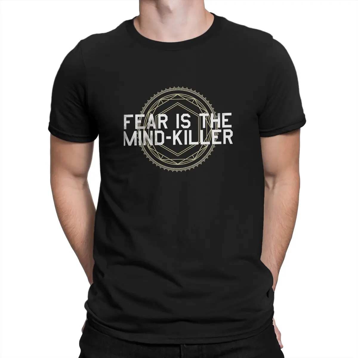 Fear is the Mind TShirt For Men Dune Chronicles Sci-Fi Movie Clothing Fashion Polyester T Shirt Comfortable