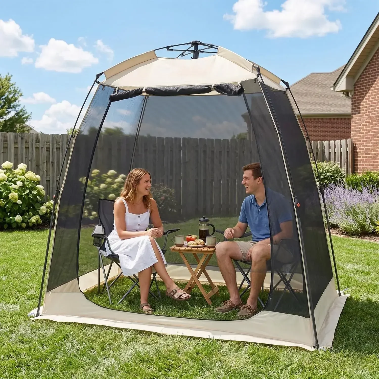 ® Screen House Gazebo, Pop Up Screen Tent, Instant Screen Room with Carry Bag, Outdoor Mosquito Tent Camping, Sun Shade Shelter