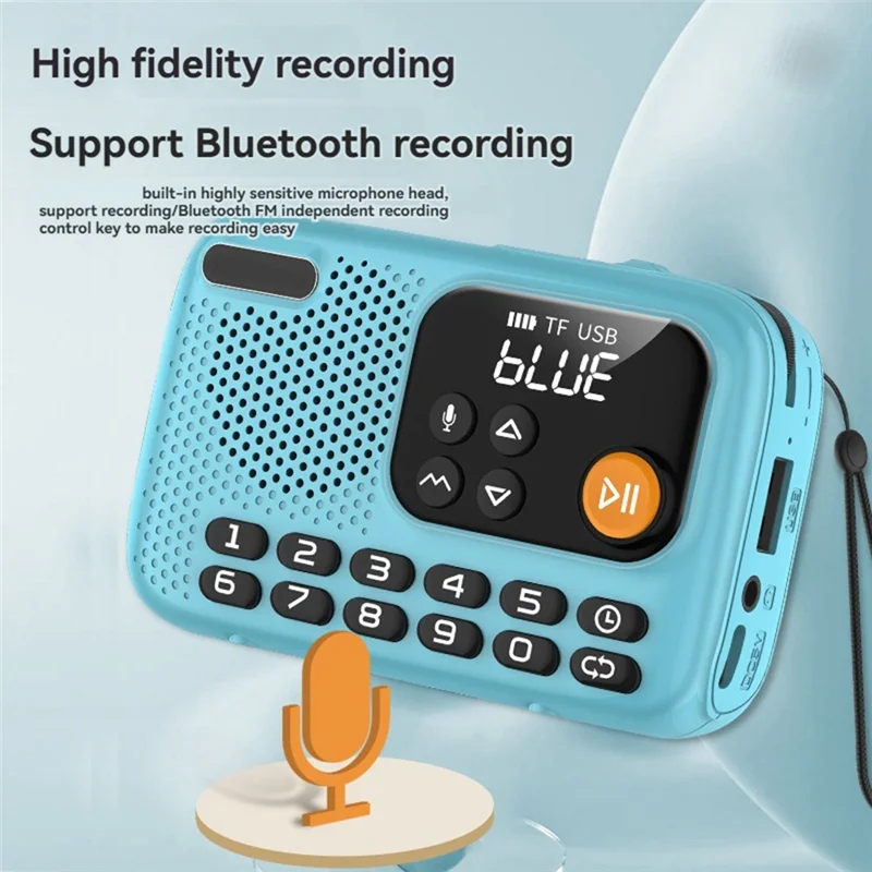 M13kportable Mini FM Radio Player Withbluetooth Withled Screen Support TF Card U Disk Forhome Outdoor B