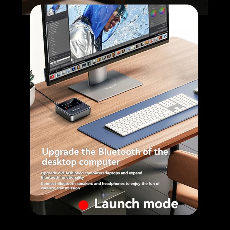 【Подержанные предложения】Bluetooth 5.4 QCCV аудиоприемник-передатчик 3,5 мм AUX, микрофон беспроводной стерео адаптер для наушников ТВ ПК автомобильный динамик