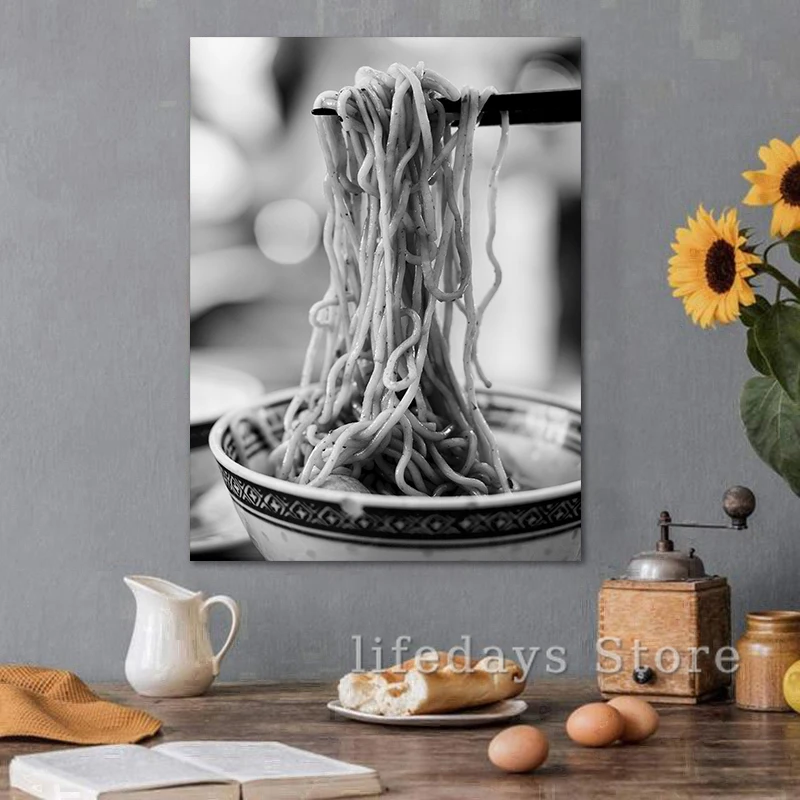 黒と白のキャンバス絵画,食べ物,飲み物,麺,コーヒー,パン, - Kitchen Bakery のレビューと価格