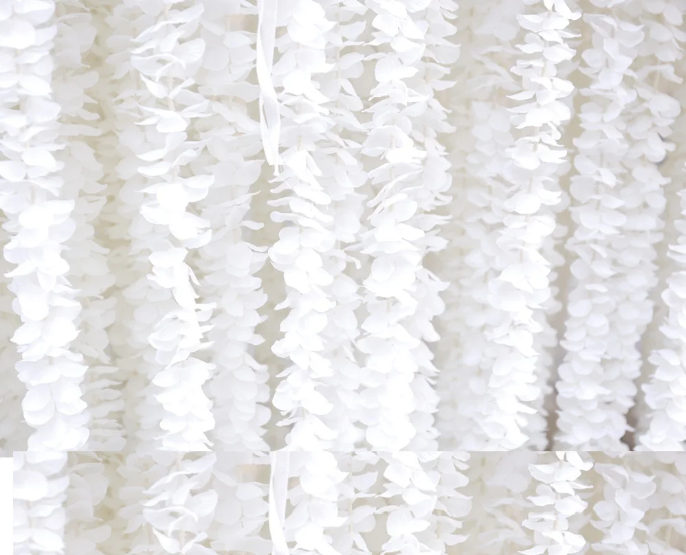 Handgenähte Hängende Orchideen-Girlande Wand- und Deckendekoration 240cm Länge 120cm Breite Blumengirlande für Hochzeitsdekoration – Detail 4