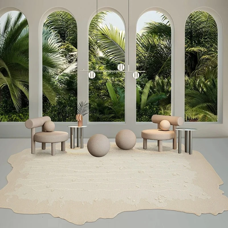 Artistic handmade not special-shaped living room carpet whole floor relief texture modern simple bedroom bedside blanket