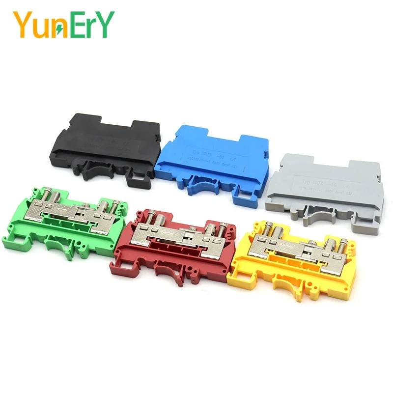 10PCS DIN Rail URTK/S Current Test Multicolor Terminal Wire Connector Electrical Connector URTK6S 660V 57A 6mm ²