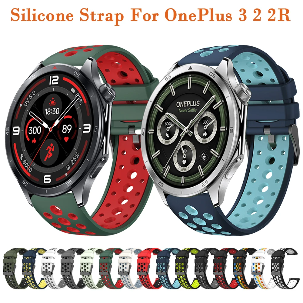 Correa de silicona de 22mm para OnePlus Watch 3 2 2R/OnePlus, pulsera de 46mm para hombres y mujeres para OPPO Watch 4 Pro 2 X2/Realme Watch S 2 3 Pro