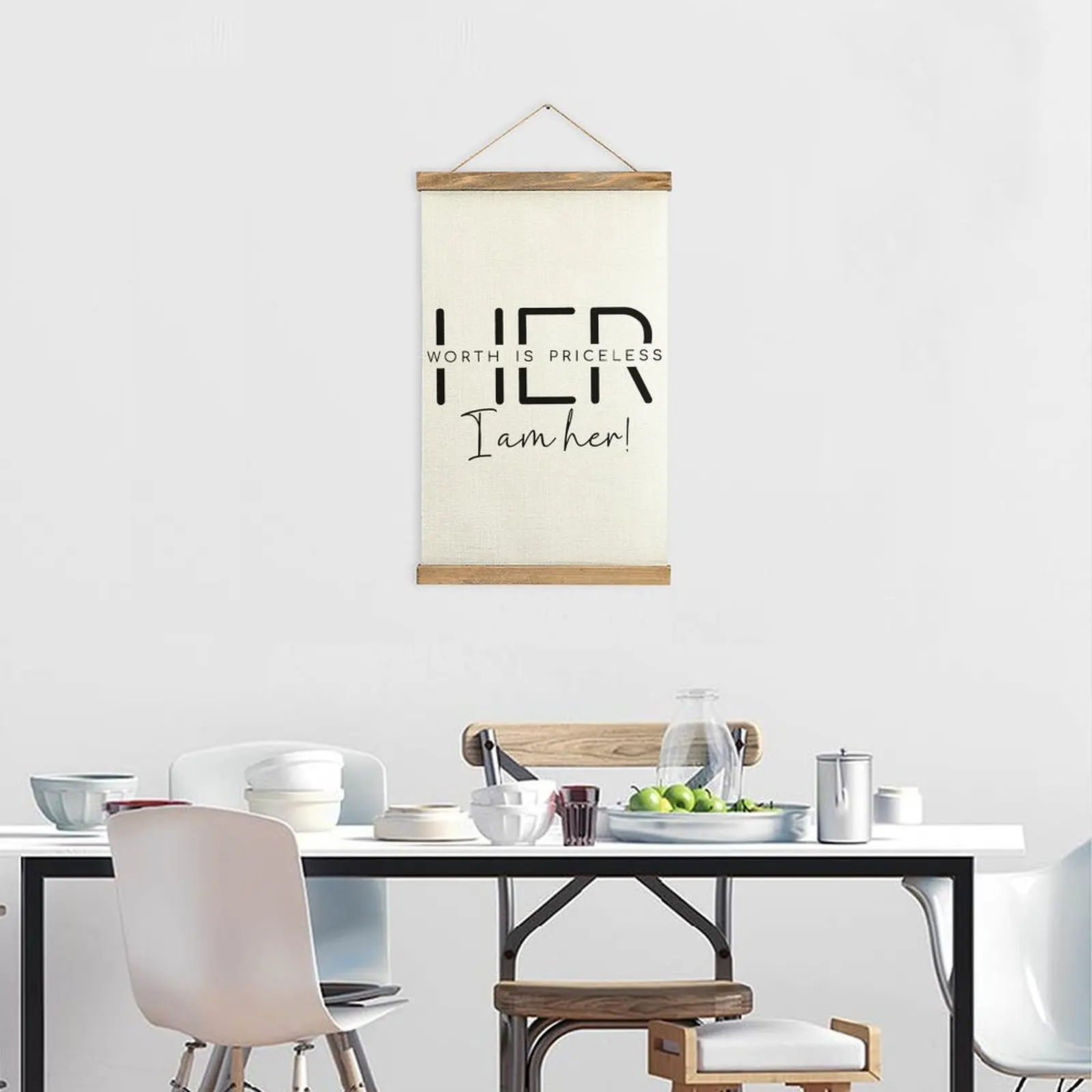 لوحة معلقة من الكتان بكلماتها التي لا سعر لها، صورة عتيقة لتزيين جدران المطبخ، رسومات فكاهة، تزيين بيضاء