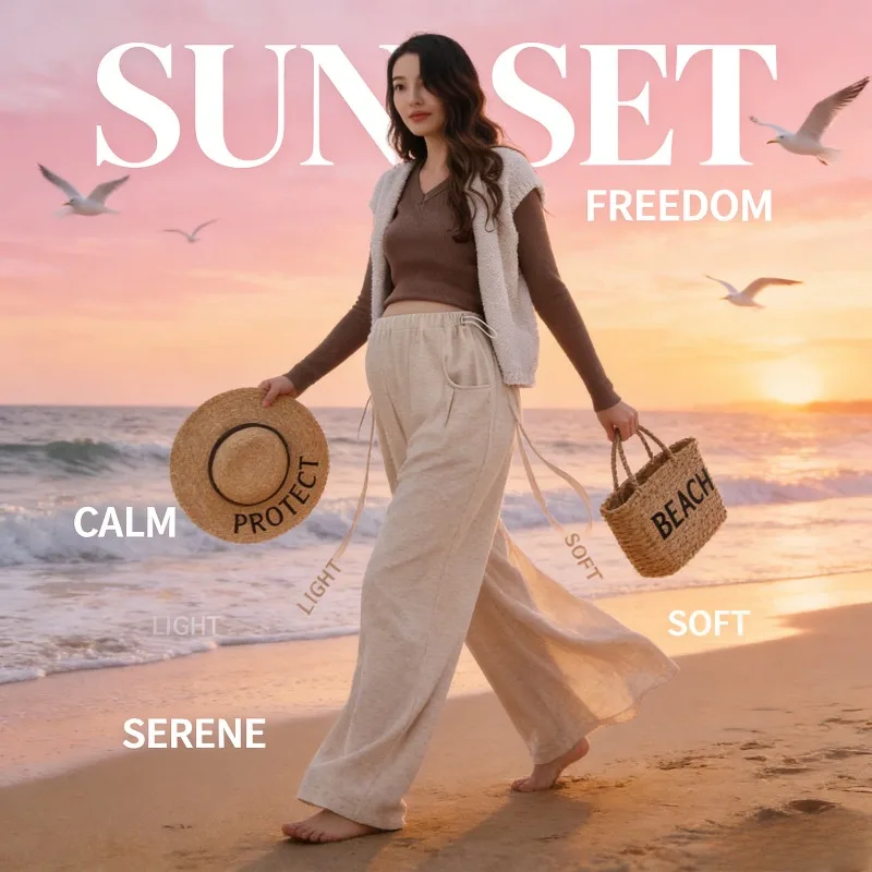 

Брюки для беременных, весенне-осенние брюки из клеевого риса, верхняя одежда, утолщенные повседневные брюки на шнурке