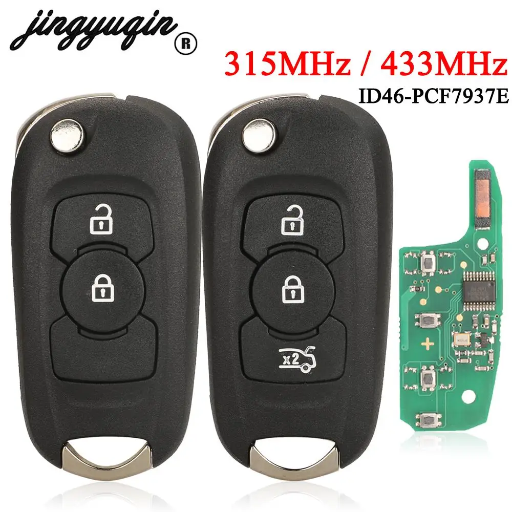 jingyuqin Flip Remote key 315MHz/433MHz ID46 PCF7961 Chip for Opel Astra K Vauxhall Astra K Buick Excelle GT VERANO EXCELLEGT