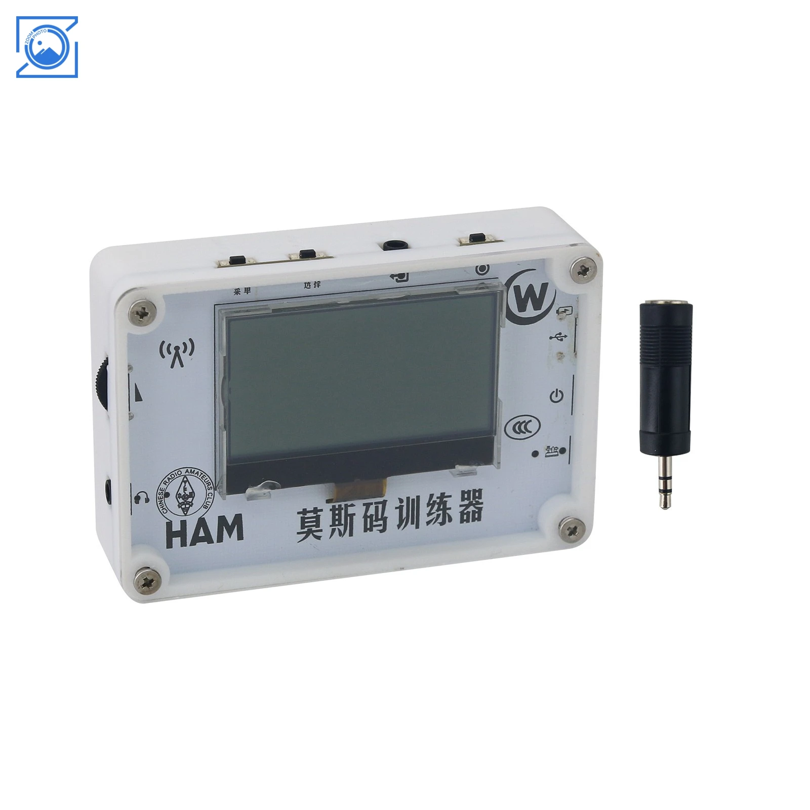 Mini entrenador de código Morse portátil, llave CW automática con pantalla LCD de 2,3 pulgadas, compatible con interruptor chino/inglés