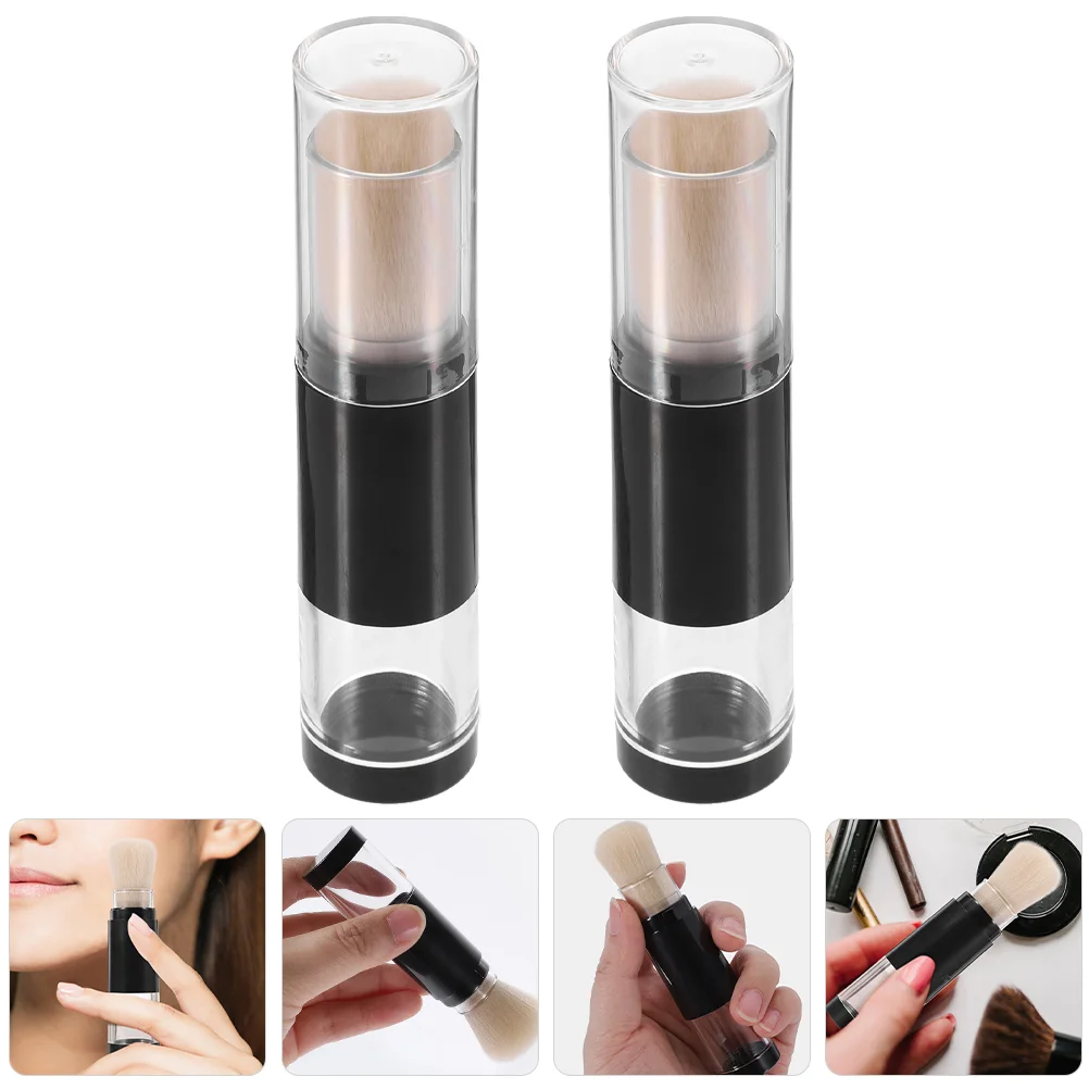 

2 Pcs Spray Paint Makeup Brush Manicure Blush Powder Stucco Travel Artificial Fiber Plastic Foundation for Loose