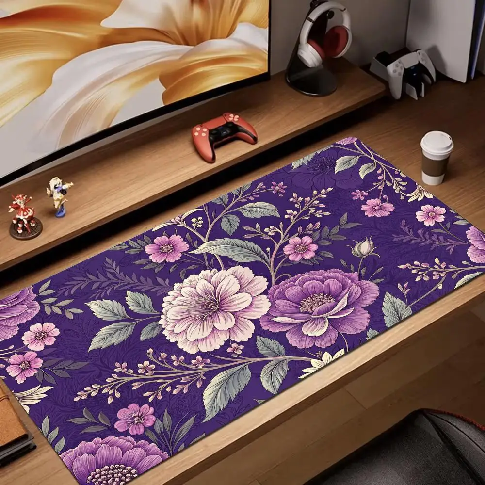 

Retro floral patterns Mouse Pad Desk Mat XXL gaming mats gamer pc accessories keypad expansion pads rubber anti-slip base