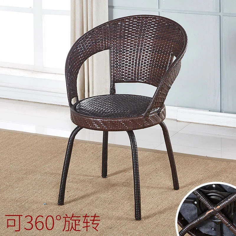 Rattan chair single elderly chair rising chair back bedroom simple leisure  single rattan  woven rotating