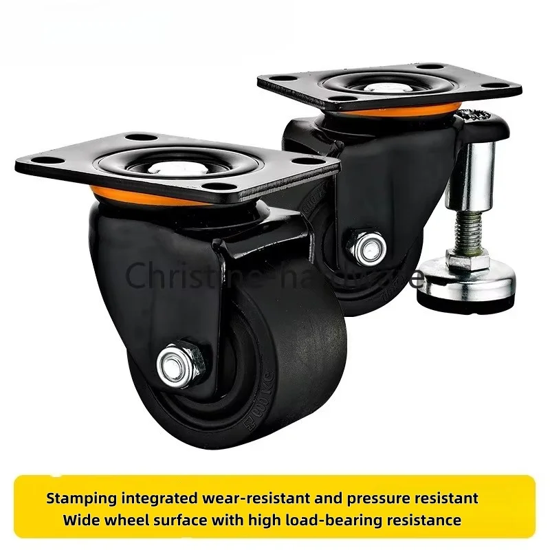 2.5"/3" Heavy Duty Leveling Caster 60F/80F - Low Center Gravity Swivel Castor Wheel with Support Leg for Machinery