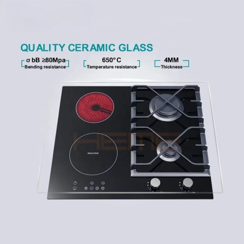 สินค้าใหม่ เครื่องใช้ในครัว เตาแก้ว 4 หัวเตา แบบไฮบริด พร้อมหัวเตาแก๊ส/เหนี่ยวนำ/เซรามิก