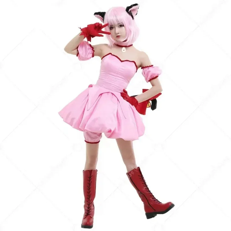 Coslan Anime Tokyo Mew Mew Power Momomiya Ichigo Cosplay Costume Kids Girls Uniform Wig Maid Outfit Halloween Suit Party Dress W