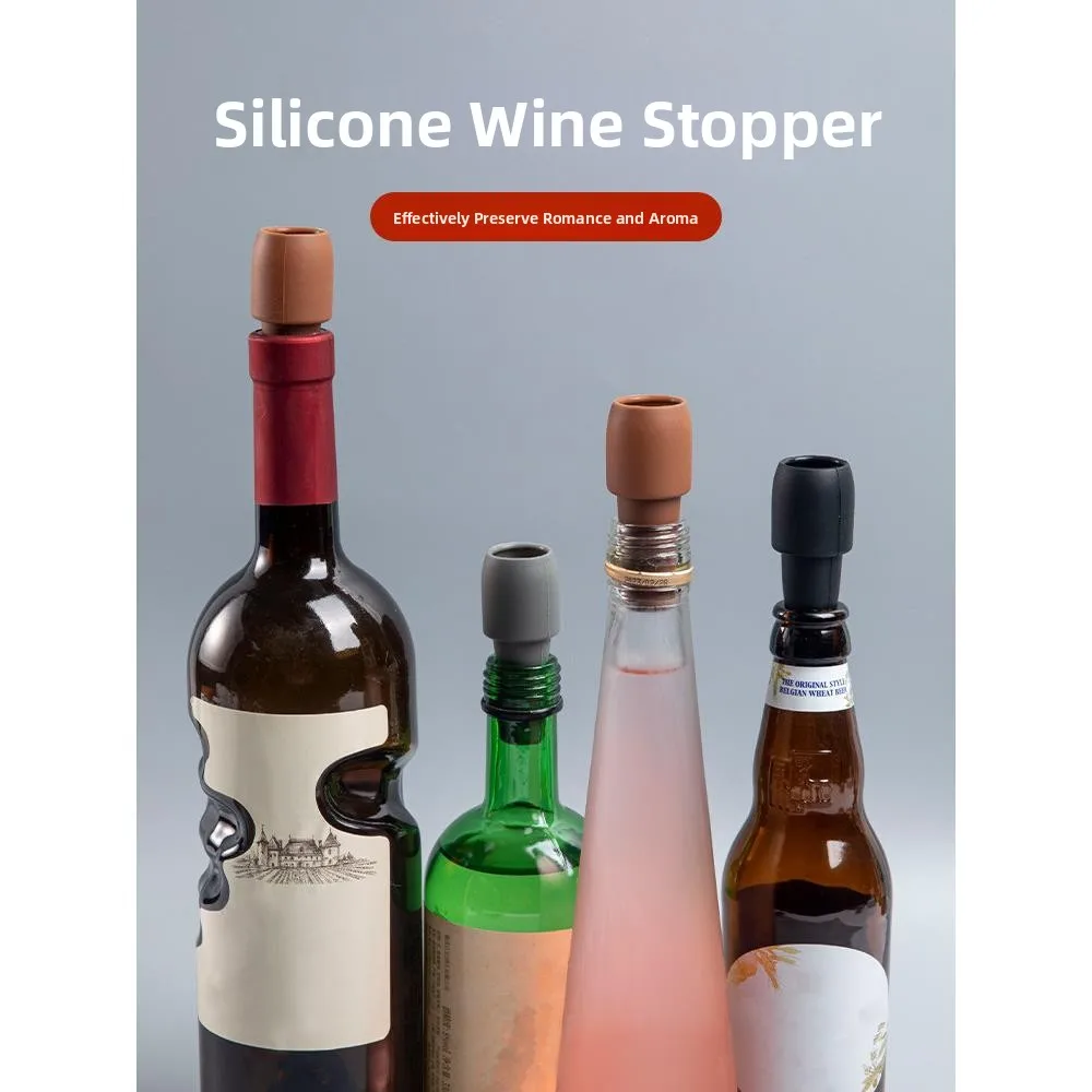 Adjustable Silicone Wine Bottle Stopper Double Seal for Red Wine And Champagne Dustproof Cover  Wine Bottle Cork