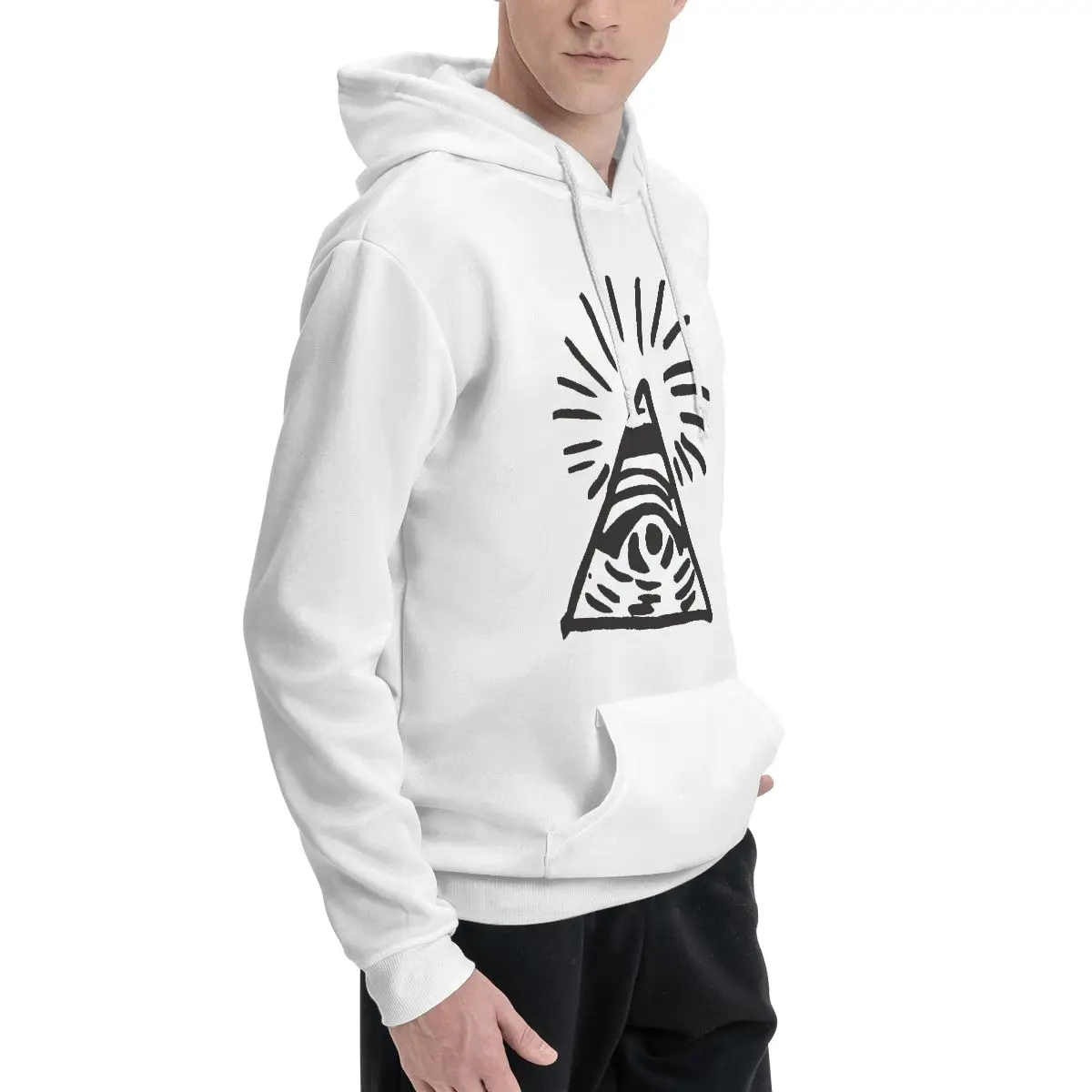 Iluminati Hoodie Pria Wanita, Sweatshirt tanda hidup aneh Pullover ukuran besar musim gugur