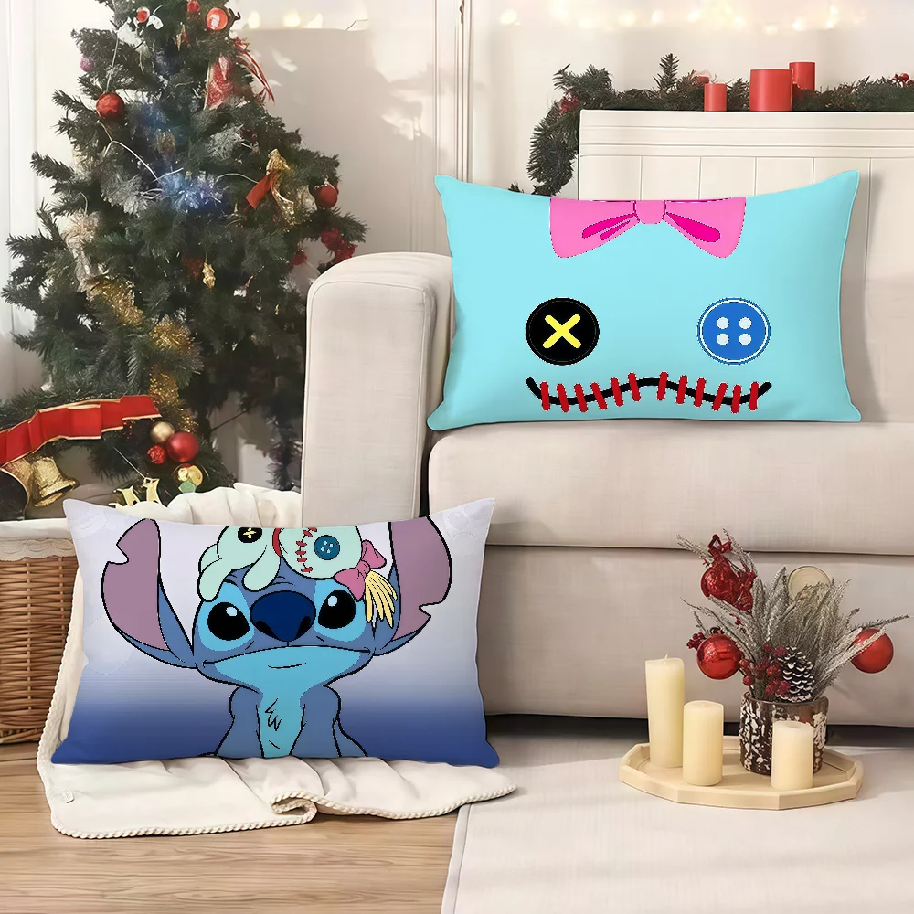 لطيف الكرتون سكرمپ الوجه الفن l-ليلو s-ستيتش DN مستطيل وسادة غطاء أريكة المنزل غرفة المعيشة مقهى الديكور المخدة