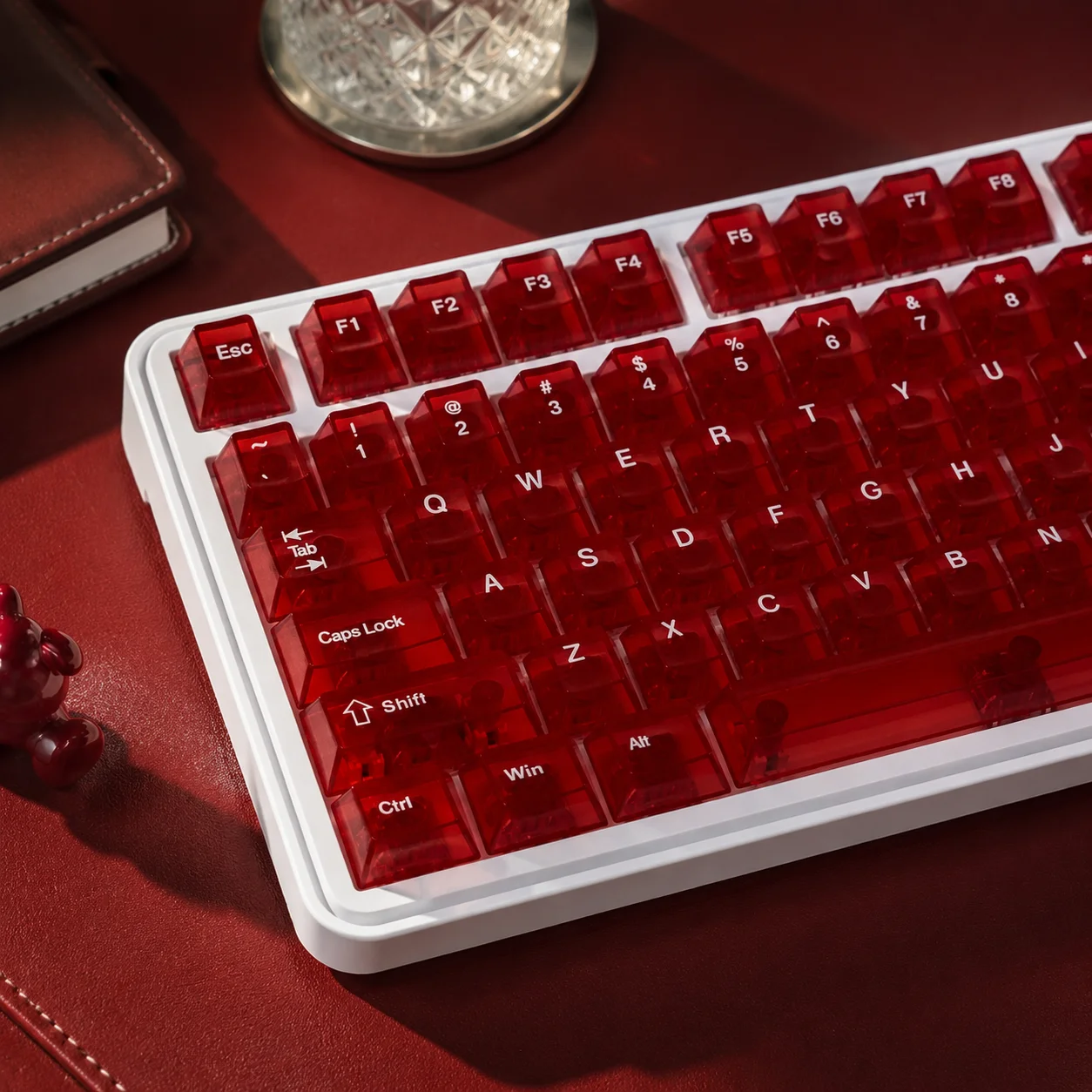 New 132 Keys English Cherry Height PC Fully Transparent Keycaps Mechanical Keyboard Custom Multilingual Keycaps for MX Keyboard