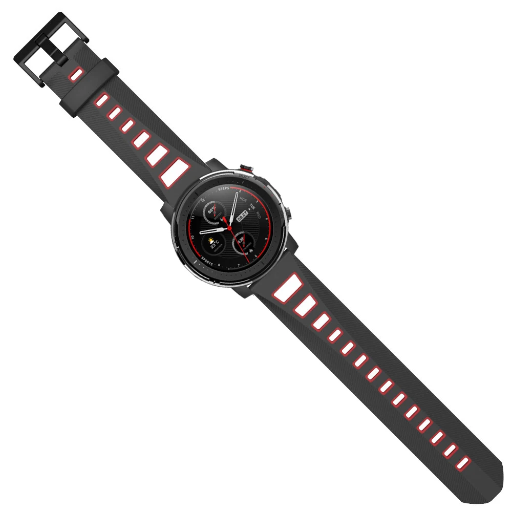 Amazfit Stratos 3 용 22mm 실리콘 스트랩 Amazfit GTR 2 스마트 워치 용 Smartwatch 시계 밴드
