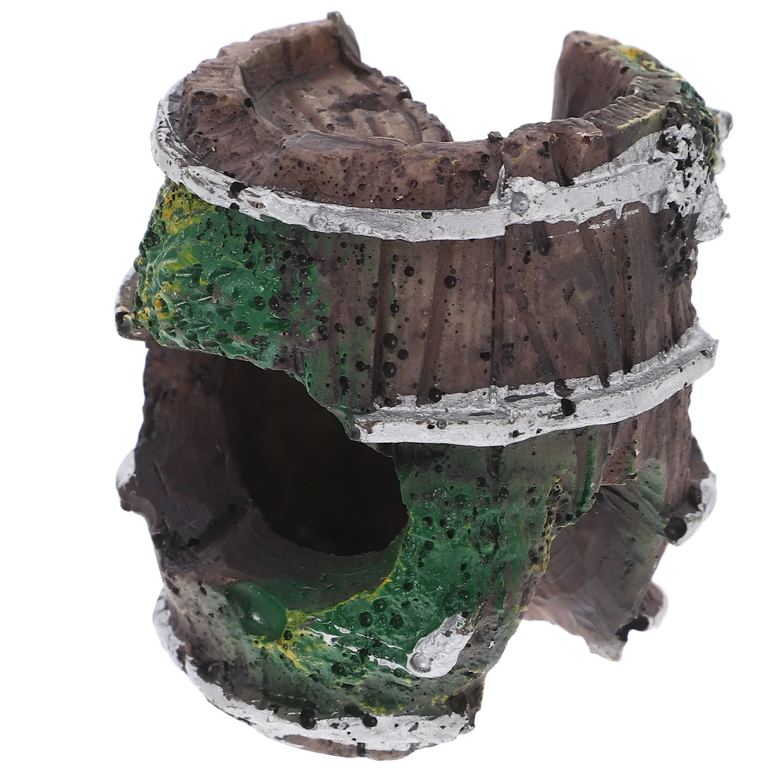 

Aquarium Broken Barrel Shrimp Hide Cave Reptile Breeding Hideout Durable ABS Fish Tank Ornament Aquarium Broken Barrel Decors