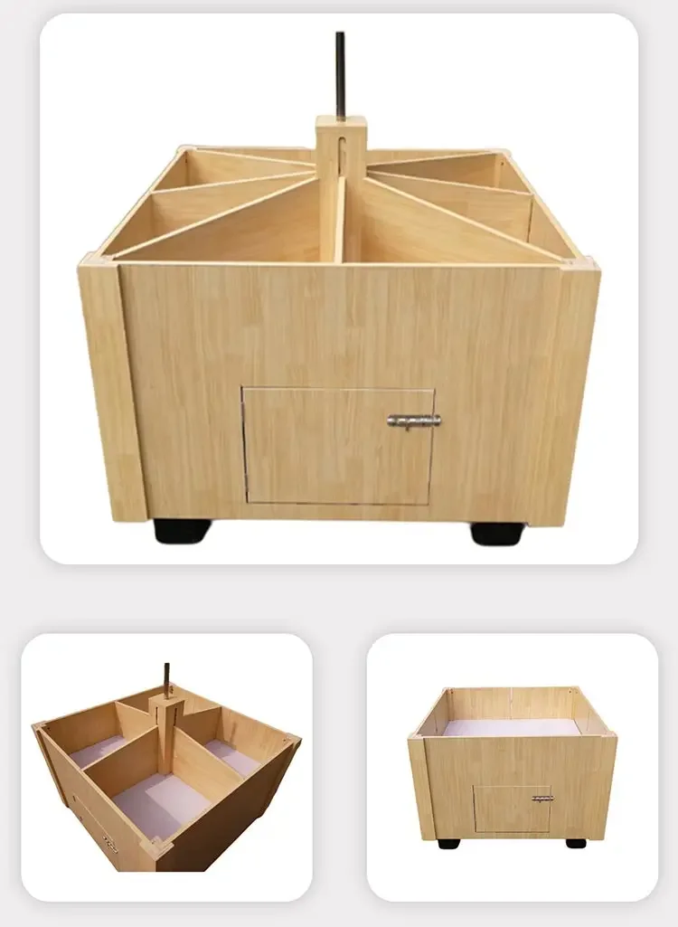 Supermarket shelf, square rice grain cabinet, grain display rack, rice grain fruit shop bucket, wooden rice noodle bucket