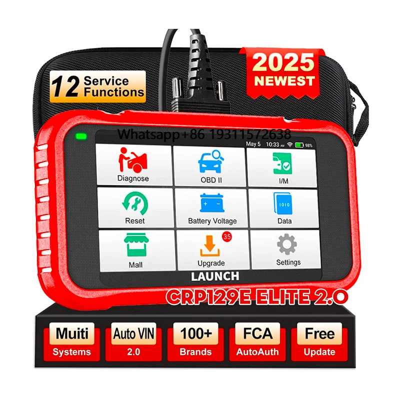 

CRP 129E V2.0 OBD2 Scanner 12 Reset Features Including Oil/EPB/SAS/TPMS/BMS/Injector Coding ABS SRS Cars