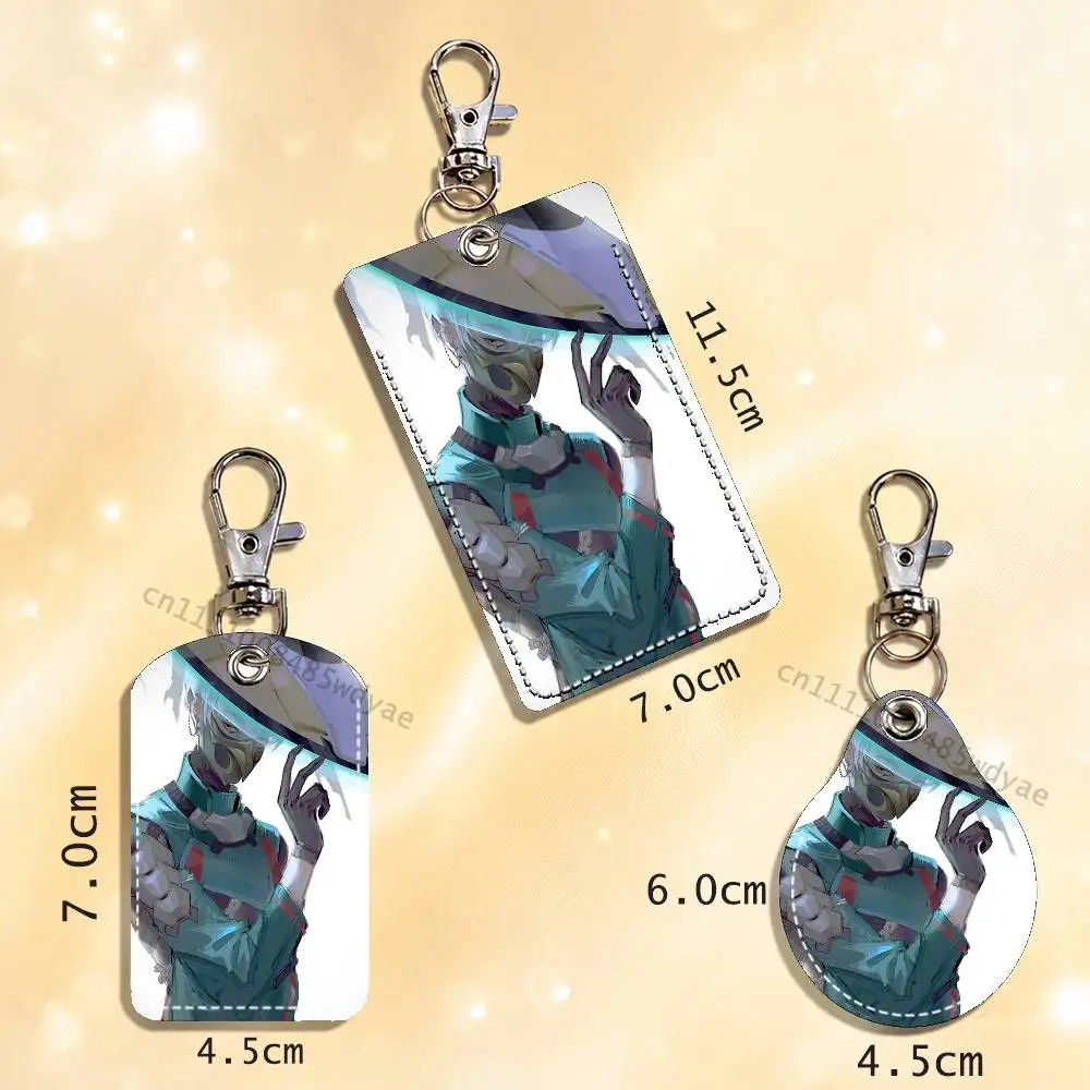 O-OverwatchES Wuyang Mizuki Card Case Leather Card Holder Keychain Key Ring Transportation Card Case view 4