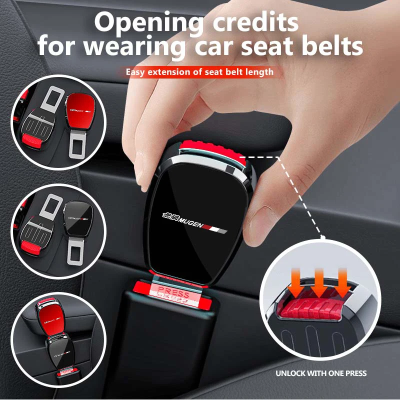 For Honda Metal Car Seat Belt Clip Extension Plug Seatbelt Extender Accessories Legend Mugen Si RR Insight CITY CIVIC XR-V CR-V