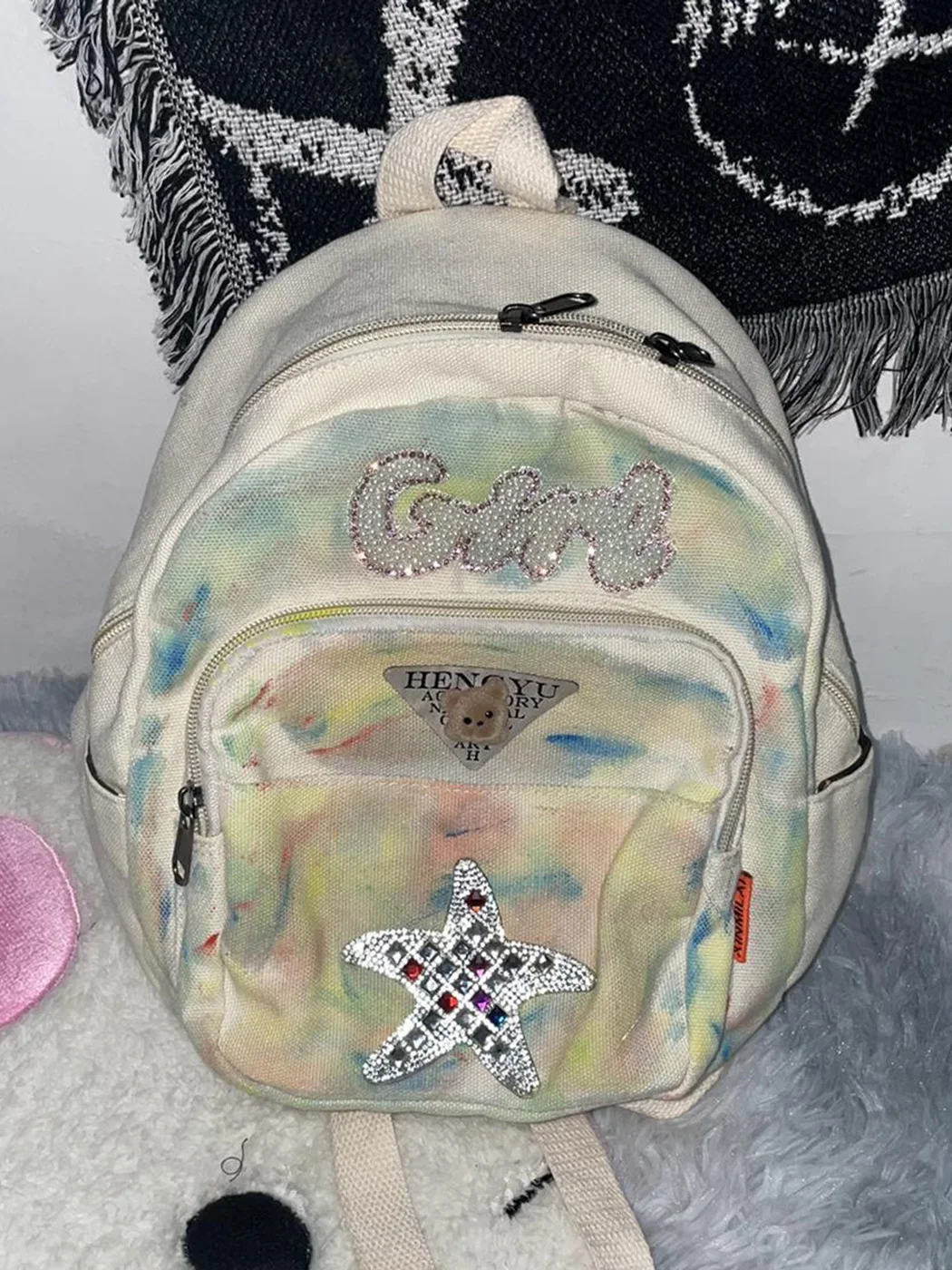 JIAERDI Beading Star Y2k Mochila Women 2023 New Vintage Hot Girls Casual Mini School Bag Ladies Harajuku Cute Backpack Aesthetic