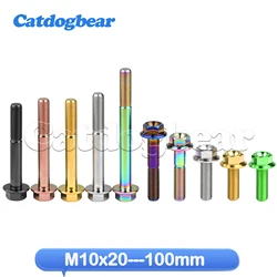 Catdogbear M10 X 20 25 30 35 40 45 50 55 60 65 70 75 80 90 100mm Pitch1.25mm Titanium Ti Hex Head Flange Bolt