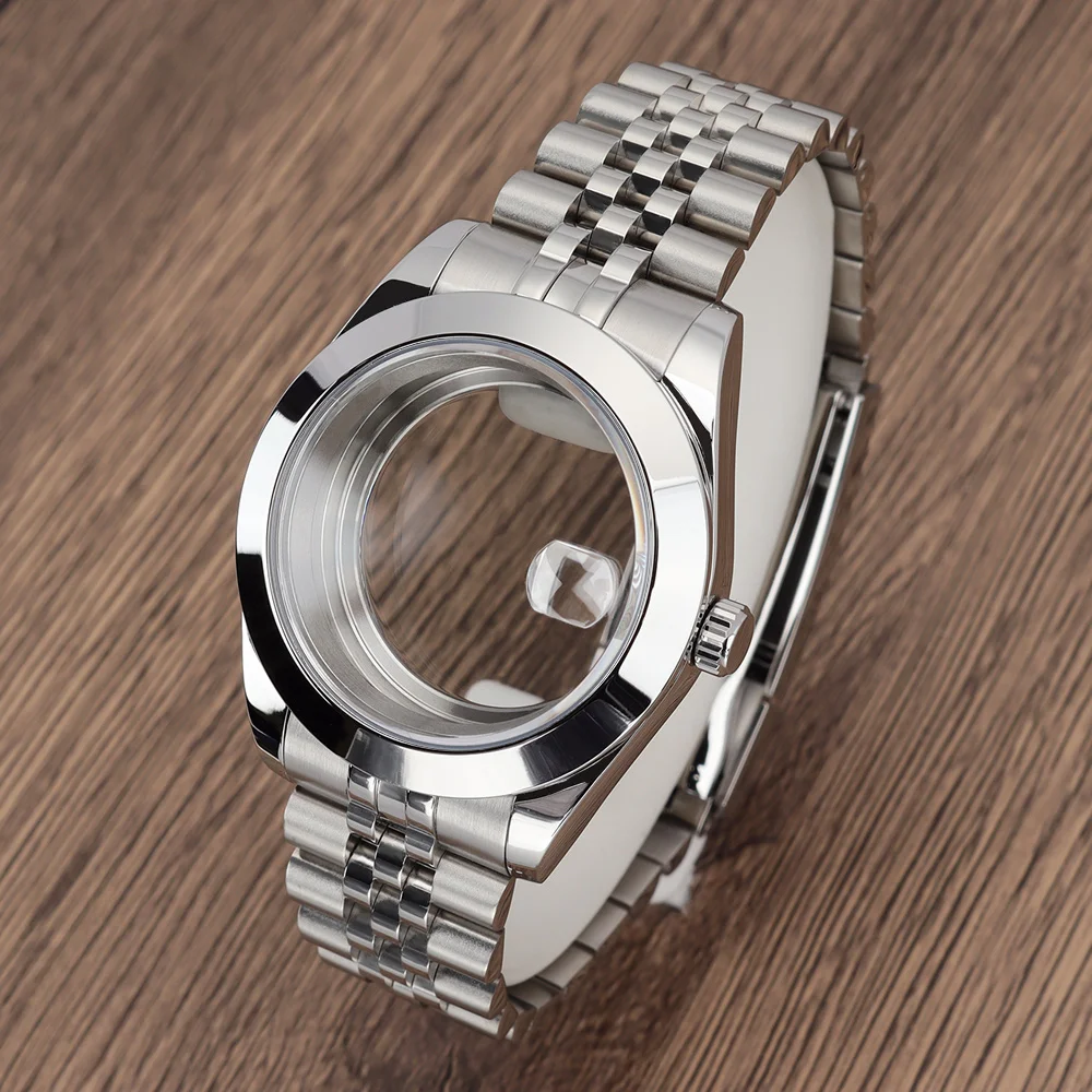 

36mm/39mm nh35 Men watch case band Sapphire Glass For Datejust SK NH35 NH36 NH38 Miyota 8215 Automatic Movement Watch Accessorie
