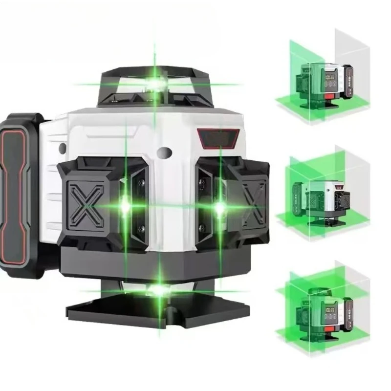 مستوى الليزر الأخضر الرقمي الجديد ذو 16 خطًا للتسوية الذاتية 4D #4