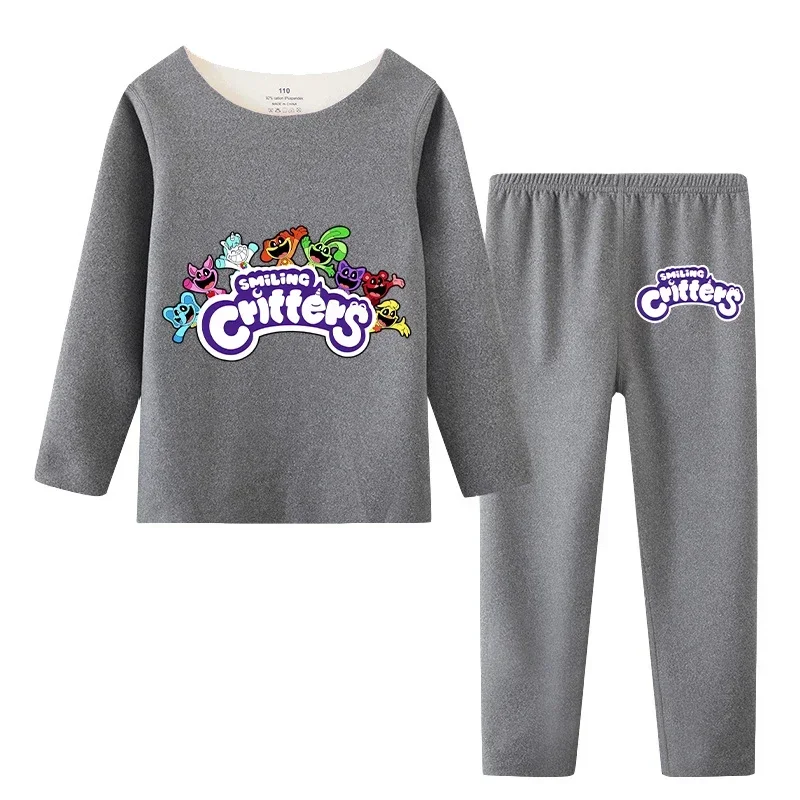 Smilings Critters Kids Pajamas Warm Clothing Anime Figures Catnap Round Neck Traceless Tops Clothes Pants Sets Sleepwears Suits