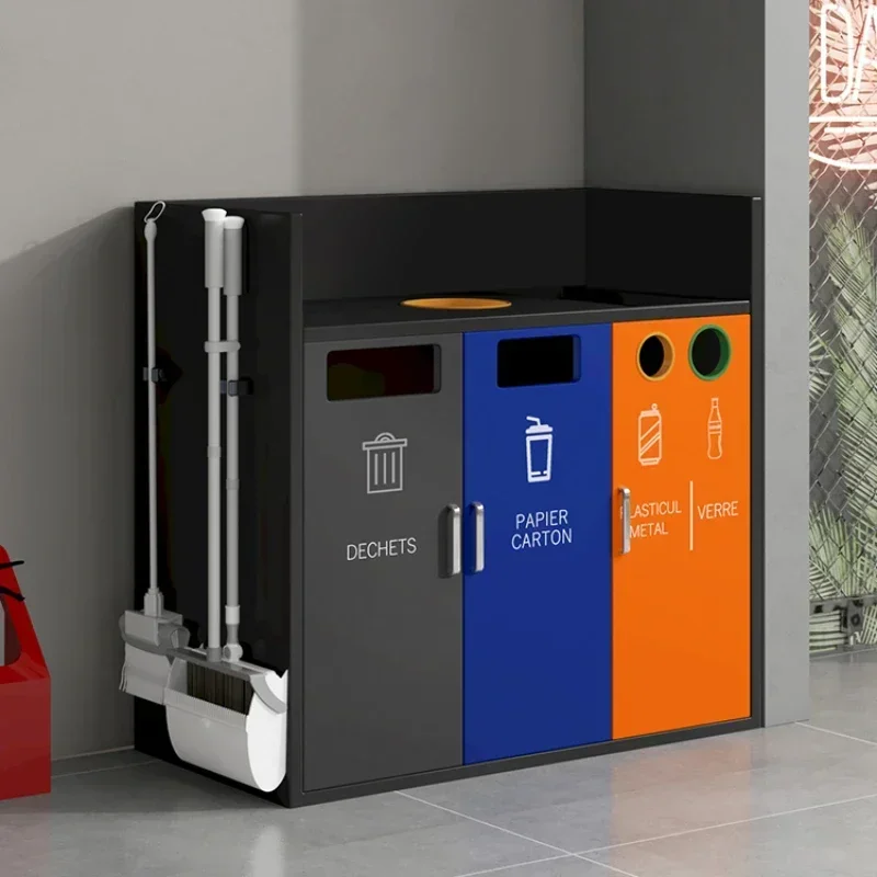 Commercial kitchen garbage bin KFC vertical hidden garbage bin large drink hamburger shop trash bin cabinet