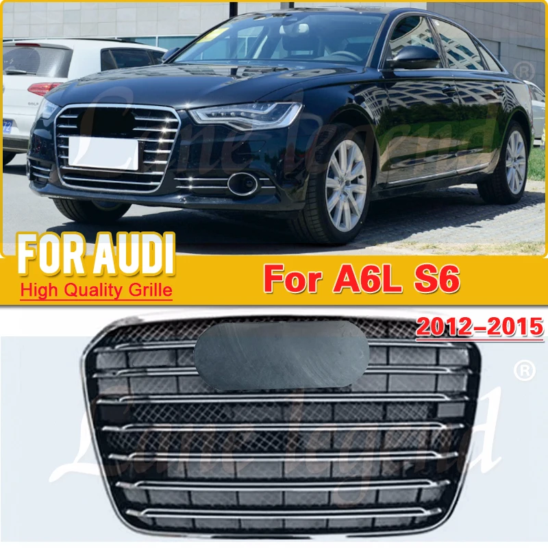 Hot Selling Car Front Bumper Grille for Audi A6 A6L 2012 2013 2014 2015 Net Assembly Frame Decorations Auto Replacement