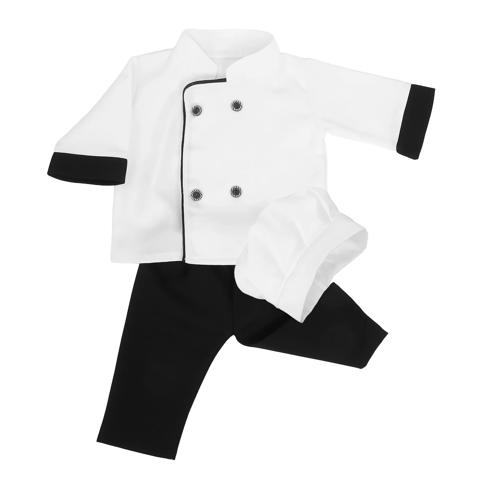 

1 set 1 Set Chef Outfit For Photoshoot Newborn Infant Boy Girl Polyester Costume With Trousers Family Use Kids Chef