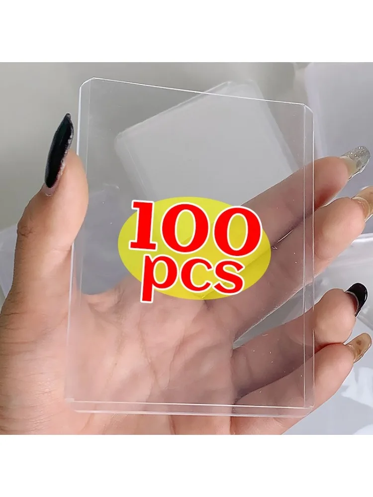 Manchons de cartes transparents avec Film de protection, porte-cartes en plastique PVC étanche pour cartes de jeu Photo idole, mallette de rangement