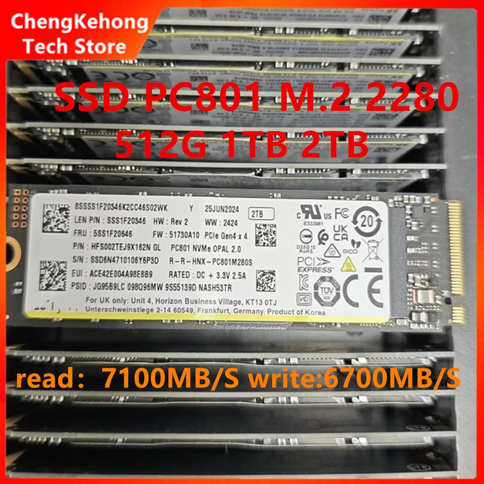 New For SKhynix PC801 PC811 512G 1T 2T 2280 M.2 PCIe4.0X4 NVME