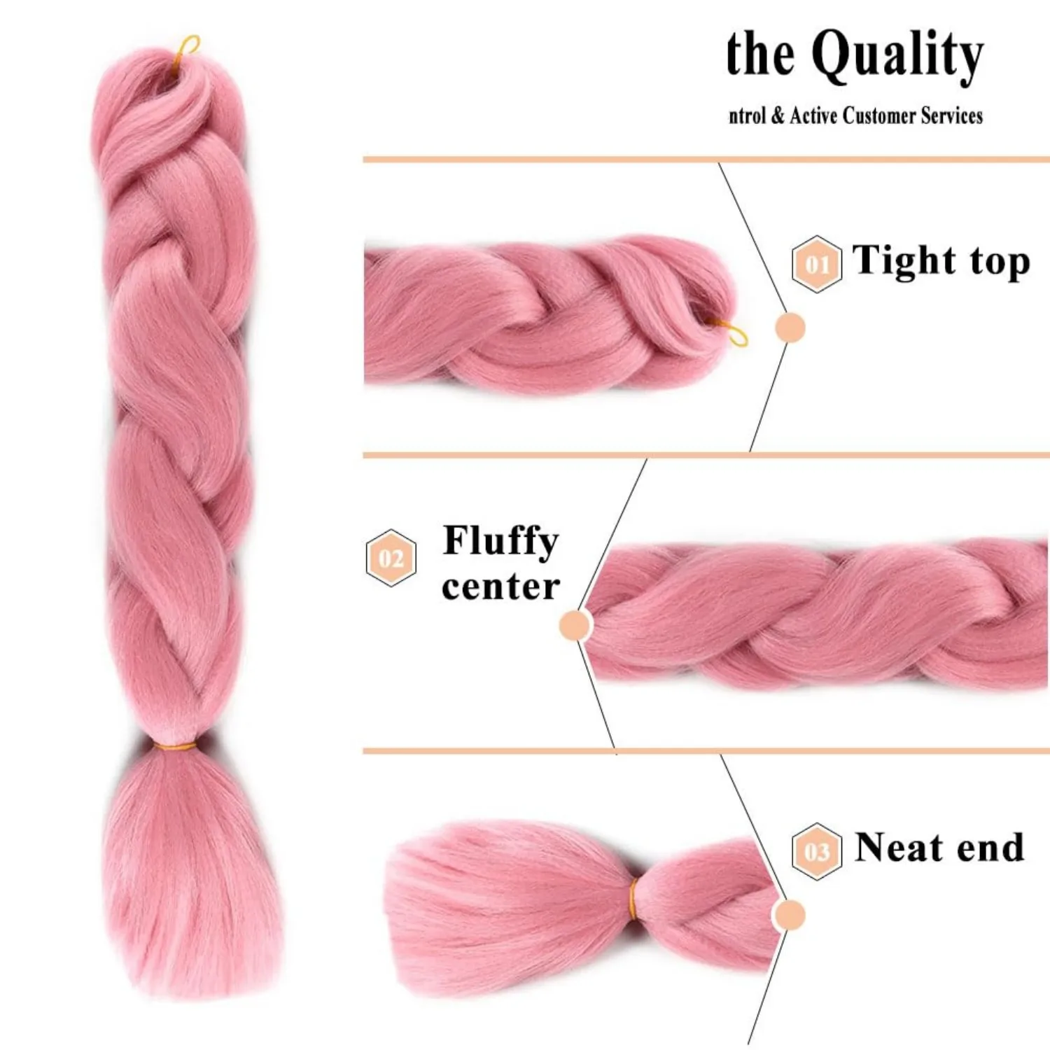 Jumbo Braiding Hair Extensions for Women Prestretched High Temperature Synthetic Fiber Hair for Cosplay Party Makeup Carnival