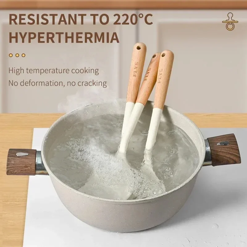 Silicone spatula set stir-fry spatula non-stick pan special high temperature resistant soup spoon funnel spoon TB9195