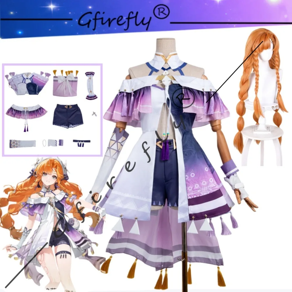 

Game Wuthering Waves Sigrika Cosplay Costume Top Pant Shawl Headband Bow Accessories Suit Wig Halloween Anime Convention Costume
