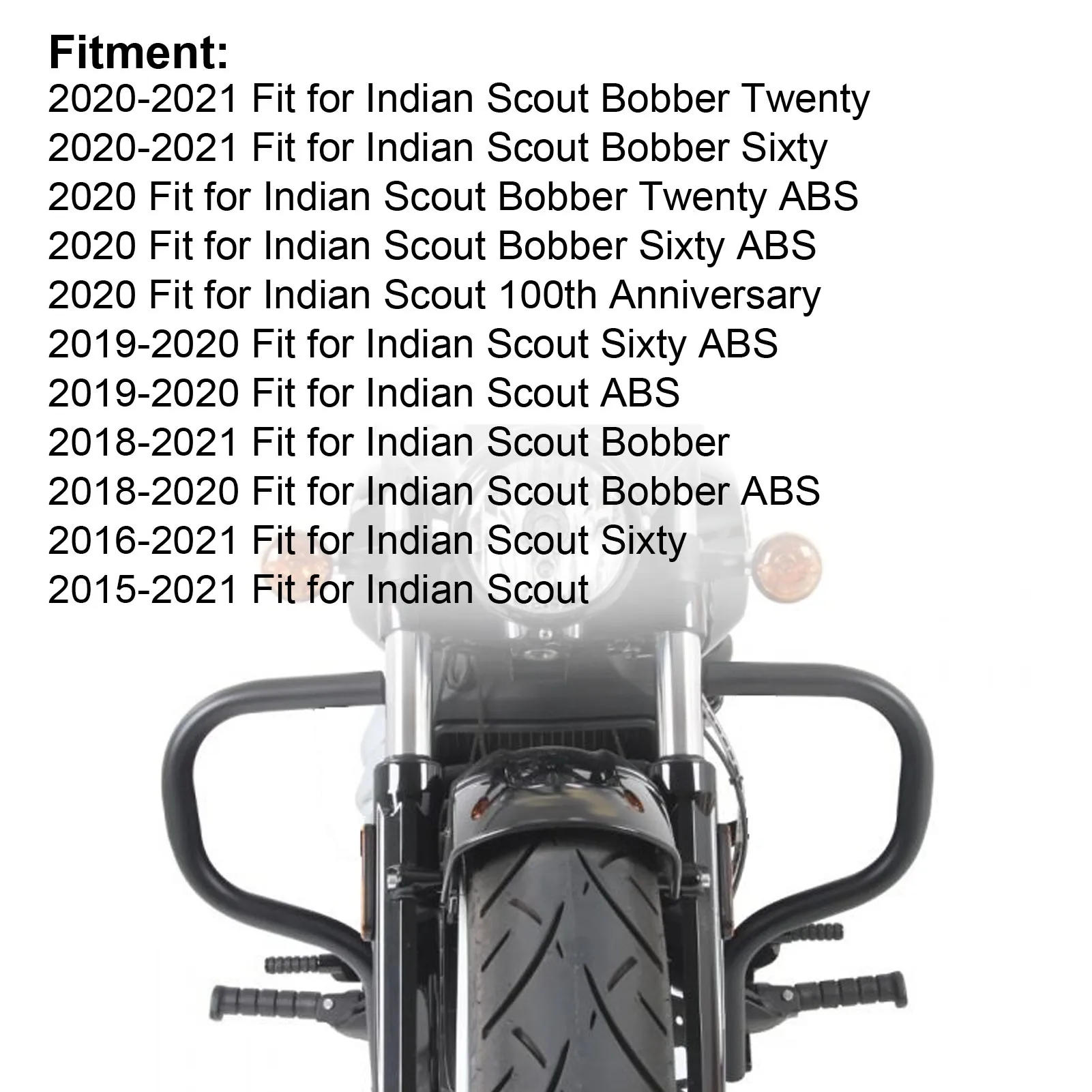 2881756‑156 Highway Engine Guard Crash  Stainless Steel 2881756‑156 Fit for Indian  Bobber/Sixty Motorcycle Bumper