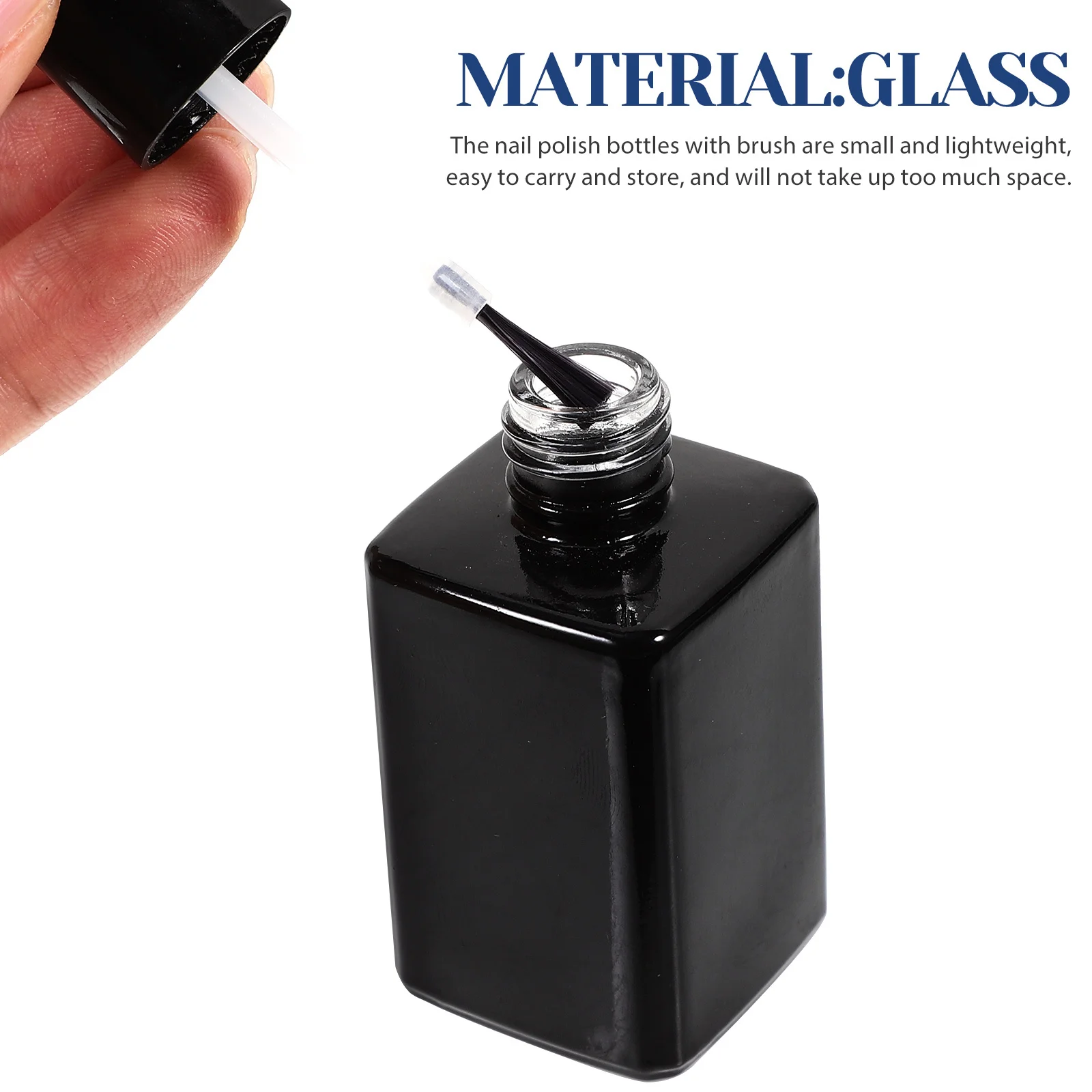 

6Pcs Gel Polish Bottles Glass Small Nail Polish Bottles Refillable Lightweight Leakproof for Travel Salon Beauty