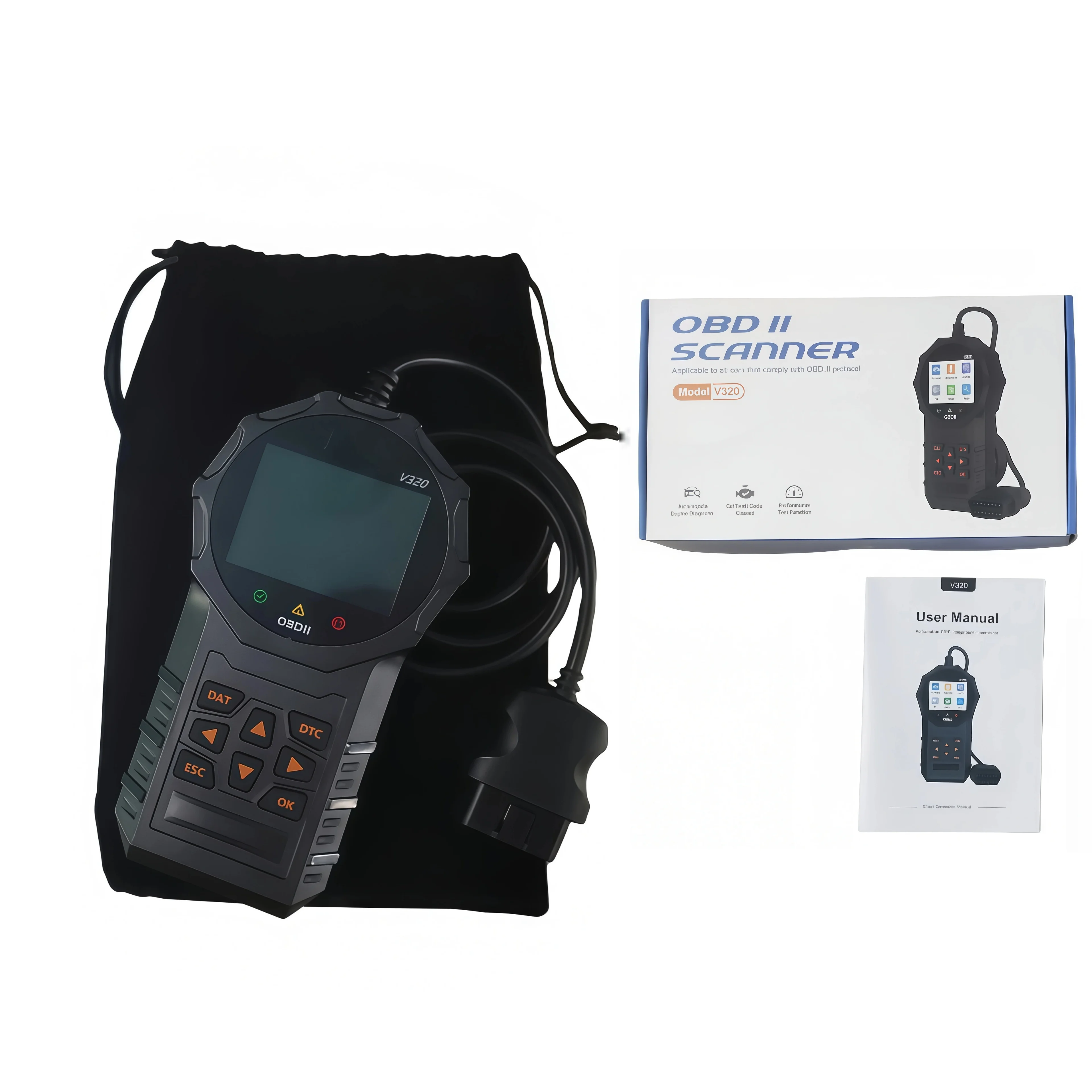 V320 OBD2 Universal Car Scanner Engine Fault Code Reader Automotive Diagnostic Tool Supports All OBD II Models Voltage Testing