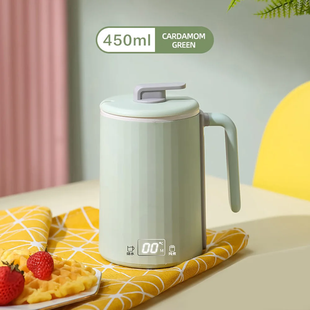 Copo elétrico portátil de água quente, Chaleira fervente, Copo Multifuncional, 450ml, 300W